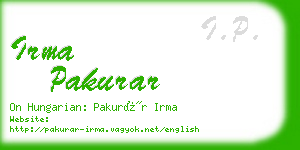 irma pakurar business card